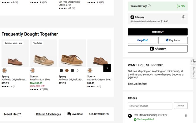 DSW checkout page showing DSW promo code box | Screenshot taken by SimplyCodes community member on Aug 19, 2025