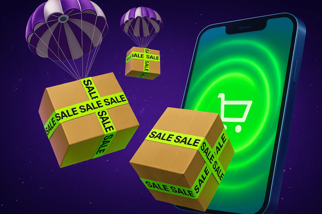 A phone with the SimplyCodes app packed with sales and deals