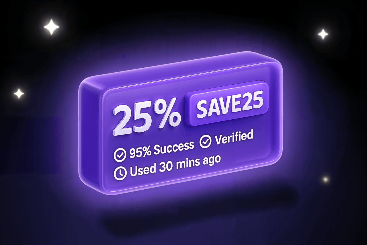 Verified code with a 95% success rate used 30 mins ago